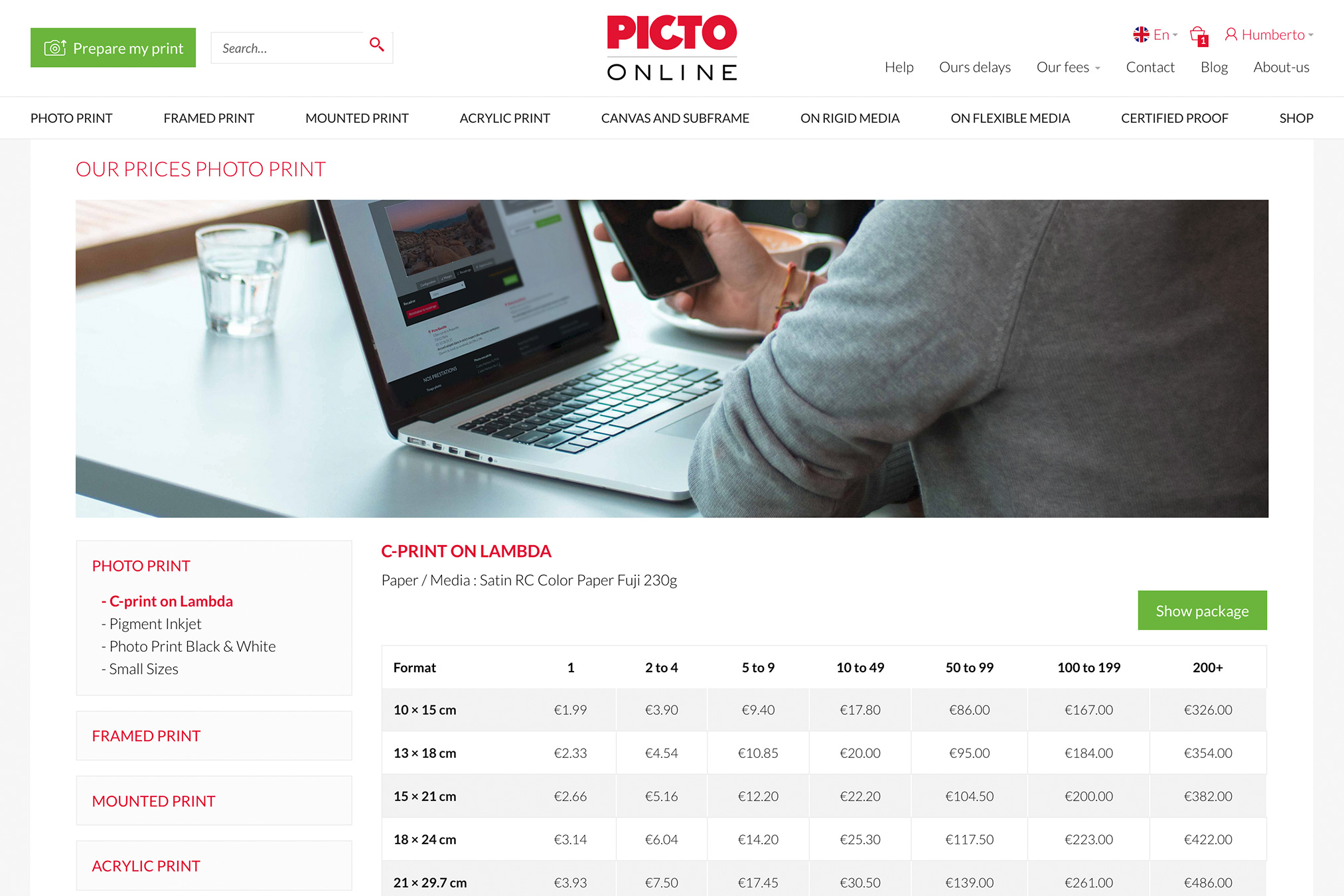 page Nos prix